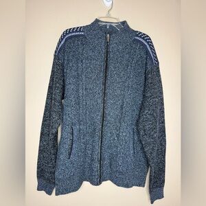 Kudoro Knit Cardigan Zipper Front Fleece Lining Size 2XL